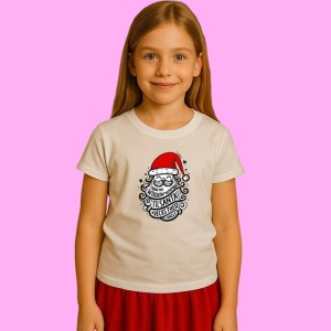 Tricou Santa Tillsanta Decks These Halls Retro, din bumbac 100%, tricou alb, Copii | Dama | Barbat - Img 2