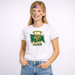 Tricou Saudi Arabia World Cup 2026 Fifa V2, din bumbac 100%, tricou alb, Copii | Dama | Barbat