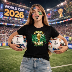 Tricou Saudi Arabia World Cup 2026 Fifa V2, din bumbac 100%, tricou negru, Copii | Dama | Barbat - Img 9