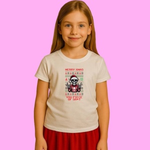 Tricou Schelet Ugly Sweater Merry Xmas You Piece Of Sh, din bumbac 100%, tricou alb, Copii | Dama | Barbat