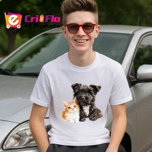 Tricou Schnauzer Miniatural negru si pisica portocalie legatura stransa Copii | Dama | Barbat Barbat - Img 9