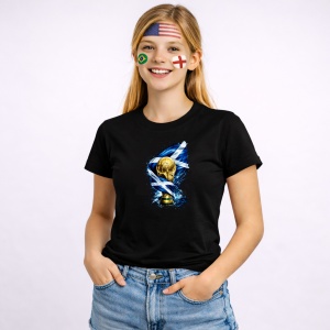 Tricou Scotland World Cup Fifa 2026, din bumbac 100%, tricou negru, Copii | Dama | Barbat - Img 3