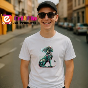 Tricou Sfinx egiptean digital cu decor abstract Copii | Dama | Barbat - Img 6