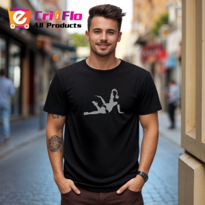 Tricou Silueta Fata Relaxata Design Negru V2, din bumbac 100%, tricou negru Dama | Barbat - Img 6