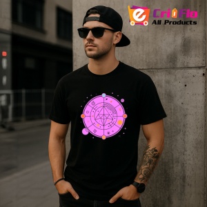 Tricou Simbol Geometric Roz Abstract Esoteric, Copii | Dama | Barbat, culoare negru - Img 6