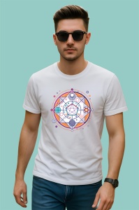 Tricou Simbol Spiritual Roz Violet Geometric, Copii | Dama | Barbat - Img 2