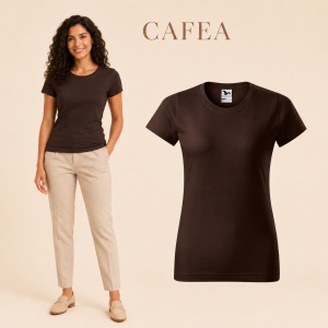 Tricou simplu damă, clasic lejer basic pentru femei | 44 de culori disponibile XS - 2XL - Img 21