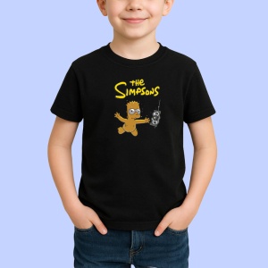 Tricou Simpson bart ca bebelus parodie dupa coperta nevermind, Copii | Dama | Barbat , tricou negru - Img 2