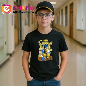 Tricou Simpson familia mare adunata pe canapea in scena comica animata, Copii | Dama | Barbat , tricou negru - Img 6