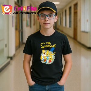 Tricou Simpson familia reunita ridicand mainile in semn de victorie, Copii | Dama | Barbat , tricou negru - Img 6
