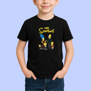 Tricou Simpson intreaga familie in tinute casual gata de plimbare, Copii | Dama | Barbat , tricou negru - Img 2