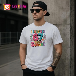 Tricou SIX SEVEN 67 Am Supravietuit Scolii Color 2, din bumbac 100%, tricou alb, Copii | Dama | Barbat - Img 2