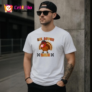 Tricou SIX SEVEN 67 Curcan Bruh, din bumbac 100%, tricou alb, Copii | Dama | Barbat - Img 2