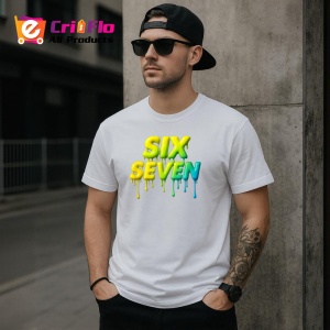 Tricou SIX SEVEN 67 Logo Drip Verde, din bumbac 100%, tricou alb, Copii | Dama | Barbat