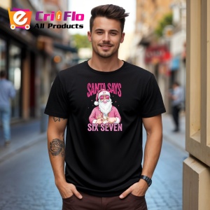 Tricou SIX SEVEN 67 Mos Craciun Roz Funny, din bumbac 100%, tricou negru, Copii | Dama | Barbat