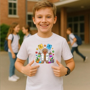 Tricou SIX SEVEN 67 Om De Turta Dulce Stiinta, din bumbac 100%, tricou alb, Copii | Dama | Barbat - Img 2