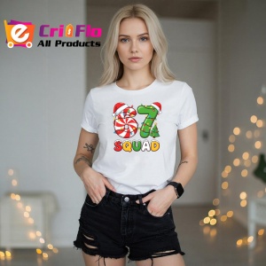 Tricou SIX SEVEN 67 Squad Craciun, din bumbac 100%, tricou alb, Copii | Dama | Barbat