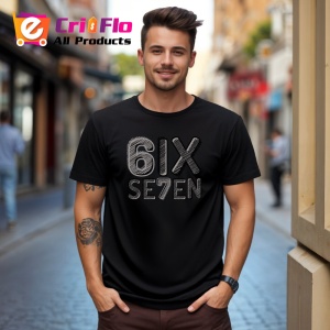 Tricou SIX SEVEN 67 Text Stil Industrial, din bumbac 100%, tricou negru, Copii | Dama | Barbat