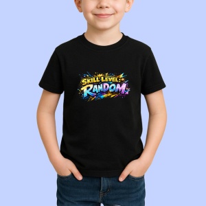 Tricou Skill Level Random Design Gaming Colorat V1, din bumbac 100%, tricou negru Copii | Dama | Barbat - Img 2