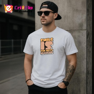 Tricou Smile Is The Best Makeup Font Retro Maro, din bumbac 100% , tricou alb pentru Copii | Dama | Barbat - Img 9