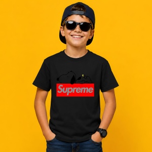 Tricou Snoopy Dormind Pe Logo Rosu Urban Box Style, din bumbac 100%, tricou negru, Copii | Dama | Barbat - Img 3