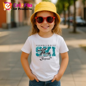Tricou Snowboarding Ski Repeat Design Iarna V1, din bumbac 100% , tricou alb pentru Copii | Dama | Barbat - Img 5