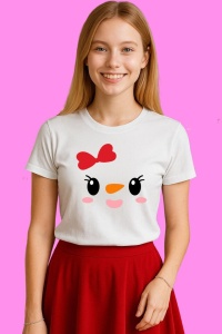 Tricou Snowman Fata V16, din bumbac 100%, tricou alb, Copii | Dama | Barbat - Img 1