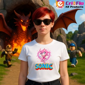 Tricou Sonic Amy - Inima Curajoasa Copii | Dama | Barbat - Img 11