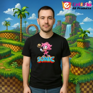 Tricou Sonic Amy - Lovitura cu Ciocanul Copii | Dama | Barbat - Img 9