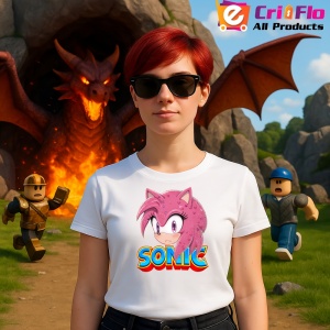 Tricou Sonic Amy - Privire Stralucitoare Copii | Dama | Barbat - Img 11
