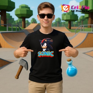 Tricou Sonic Shadow - Erou Tacut Copii | Dama | Barbat - Img 10