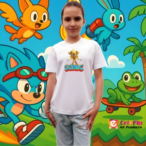 Tricou Sonic Super Tricou Sonic - Forta de Aur Copii | Dama | Barbat - Img 4
