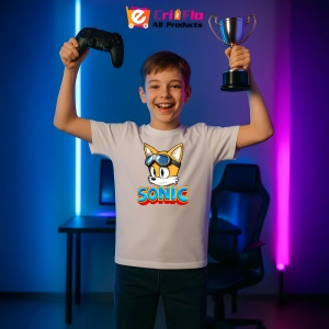 Tricou Sonic Tails - Inventator Aerian Copii | Dama | Barbat - Img 1