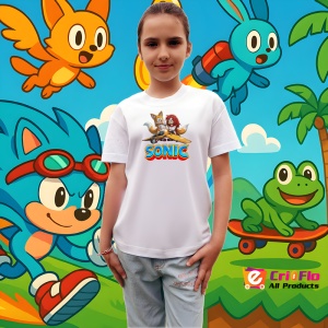 Tricou Sonic Tails si Knuckles - Mecanici Zburatori Copii | Dama | Barbat - Img 4