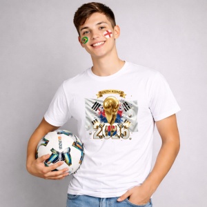 Tricou South Korea World Cup 2026 Fifa V2, din bumbac 100%, tricou alb, Copii | Dama | Barbat - Img 2