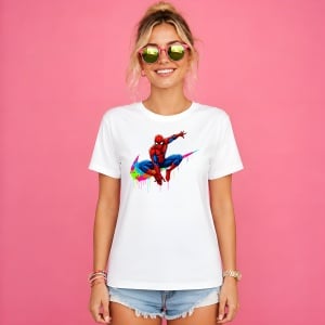 Tricou Spiderman Omul Paianjen Culori Vibrante Design Urban Drip, din bumbac 100% Copii | Dama | Barbat - Img 3