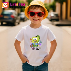 Tricou SpongeBob – Stil colorat cu pălărie verde și ghete funky Copii | Dama | Barbat Barbat - Img 9