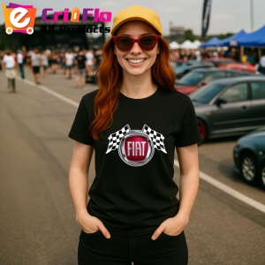 Tricou Steaguri Cu Logo Fiat | Unisex Dama si Barbat - Img 3