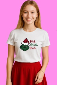 Tricou Stink Stank Stunk Grinch, din bumbac 100%, tricou alb, Copii | Dama | Barbat - Img 3
