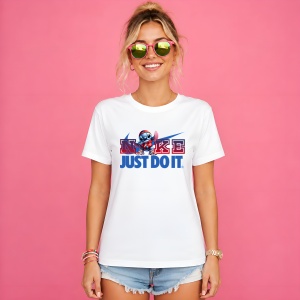 Tricou Stitch Logo Colorat Just Do It, din bumbac 100% Copii | Dama | Barbat - Img 3