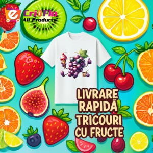 Tricou Strugure amuzant de vara cu inghetata, Fructe, Copii | Dama - Img 12