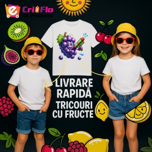 Tricou Strugure amuzant de vara cu pistol de apa, Fructe, Copii | Dama - Img 6