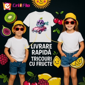 Tricou Strugure amuzant de vara in masina, Fructe, Copii | Dama - Img 6
