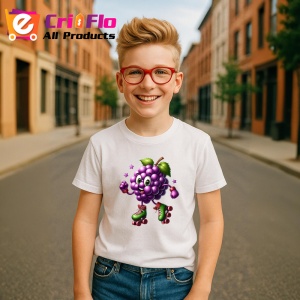 Tricou Strugure amuzant de vara pe role, Fructe, Copii | Dama - Img 5