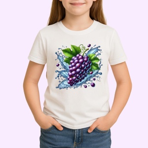 Tricou Struguri mov si stropi reci, Fructe, Copii | Dama