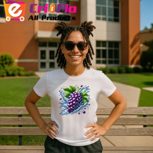 Tricou Struguri mov si stropi reci, Fructe, Copii | Dama - Img 11