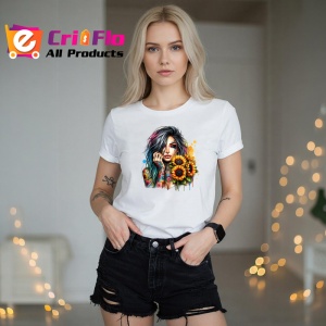 Tricou sunflower eye rainbow girl, fata curcubeu cu floarea soarelui in ochi, Copii | Dama | Barbat - Img 10