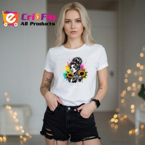 Tricou sunflower tattoo black background girl, fata tatuata cu floarea soarelui pe fundal negru, Copii | Dama | Barbat - Img 10