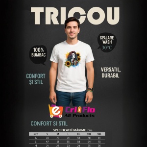 Tricou sunflower tattoo hand shy girl, fata timida cu tatuaj floarea soarelui pe mana, Copii | Dama | Barbat - Img 6