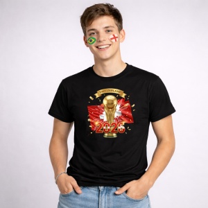 Tricou Switzerland World Cup 2026 Fifa V2, din bumbac 100%, tricou negru, Copii | Dama | Barbat - Img 2
